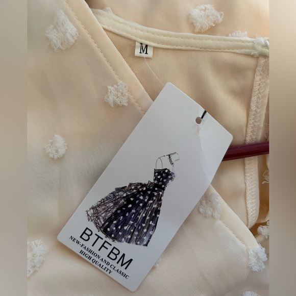 Romantic Dotted Swiss Cream Romper - Picture 9 of 9